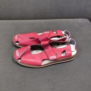 Rieker Red Leather Sandals